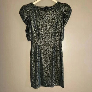 Guess  leopard print dress puffed sleeves